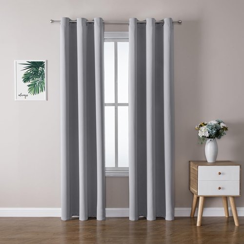 ChrisDowa Blackout Curtains - Thermal Insulated Room Darkening Panels, Light Grey, 42 x 78 Inch, 2-Panel Set