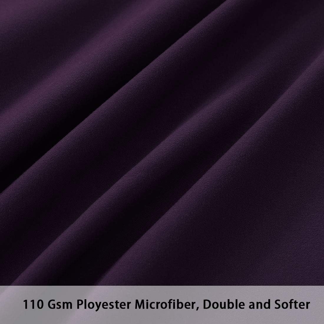 PiccoCasa Zippered Pillowcases - Soft 100% Brushed Microfiber Set of 2 | Standard Size 20"x26" - Plum