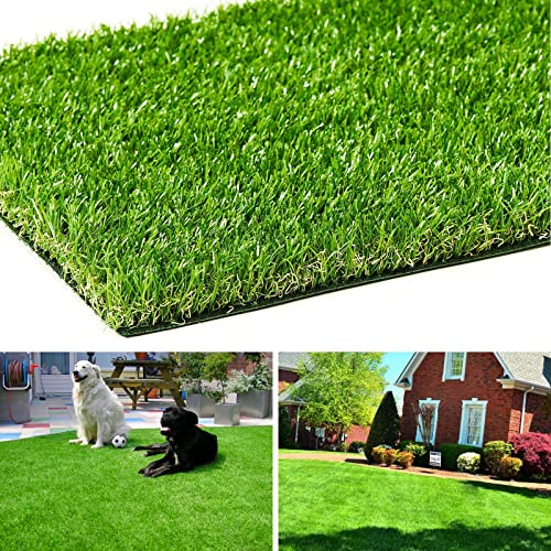 Artificial Turf 4x6 ft Green Realistic Fake Grass Rug with Drainage for Indoor Outdoor Lawn