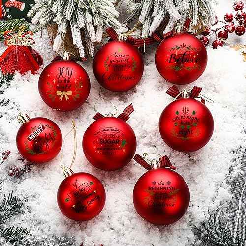 45 Pcs Christmas Words UV Decals for Christmas Ball Decor Inspired Holiday Letter Greeting Sticker Waterproof Ornament Sticker for Crafts Xmas Ball Bottle Decal Xmas Decoration(Novel)