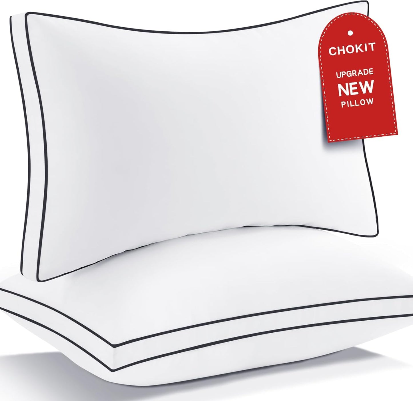 Skiennix Premium Queen Size Pillows - Fluffy 7D Down Alternative | Luxury Soft Gusseted Design for All Sleepers