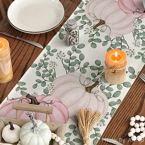 Artoid Mode 13 x 108 Inch Pink Fall Table Runner - 210 GSM Polyester Home Decor