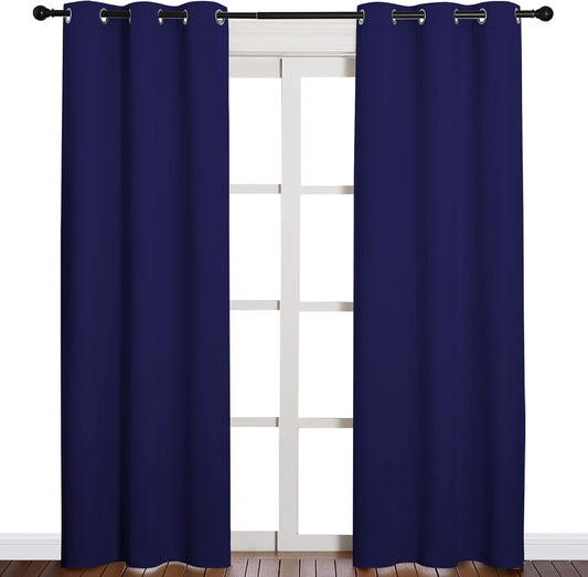 NICETOWN Blackout Curtains - Energy Saving Thermal Insulated Drapes for Living Room | Royal Blue, 42x84 Inch (1 Pair)