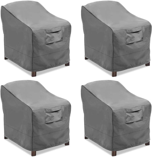 Vailge Patio Chair Covers - Heavy Duty Waterproof Lounge Deep Seat Protection | Small, Grey (4 Pack)