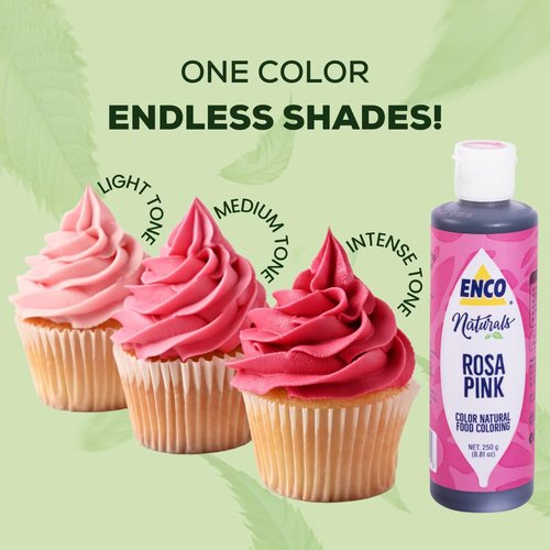 ENCO Natural Food Coloring Gel - Vibrant Pink 8.8 oz | No Artificial Dyes for Icing & Fondant
