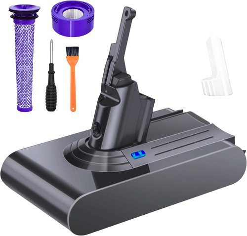 Dyson V8 Battery Replacement - 21.6V 8000mAh Compatible with V8 Animal & Absolute | Includes Filters & Brush