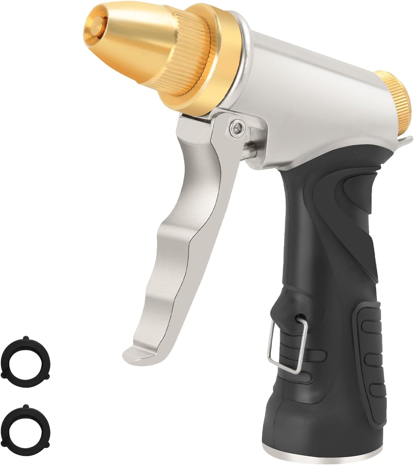 Skiennix Heavy Duty Metal Hose Nozzle - Adjustable Spray Patterns for Efficient Watering & Washing