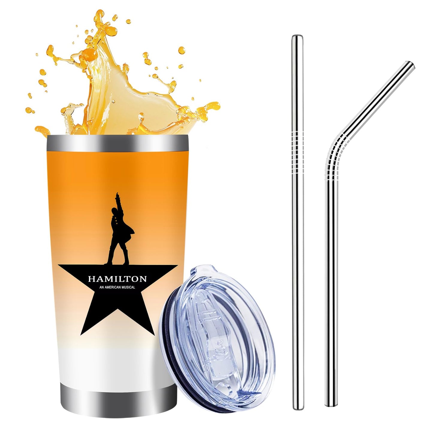 WFSJRED Rise Up 20 oz Insulated Tumblers with Lid & Straw | Independence Day Stainless Steel Travel Coffee Wine Tumbler Mug (Tumbler)