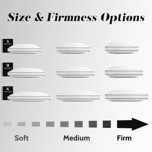 DOWNSTORIA King Size Feather Down Pillows - Luxury Hotel Collection, Soft & Fluffy Set of 2 (20x36 in)