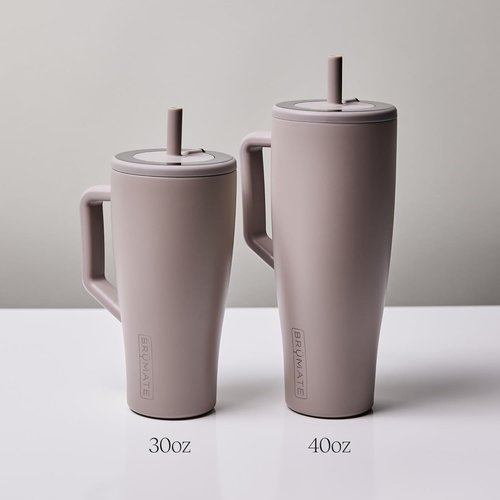 BrüMate Era 40 oz Tumbler with Handle and Straw | 100% Leakproof Insulated Water Bottle Tumbler with Lid & Flexible SoftSip Straw | Made of Stainless Steel | Cup Holder Friendly | 40oz (Violet Crush)