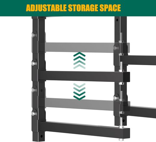 Heavy-Duty Lumber Storage Rack by [Brand Name] - Wall-Mounted Folding Wood Racks | 4-Level, Black, 4-Pack