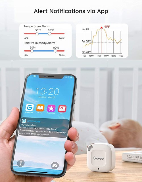Govee Bluetooth Hygrometer Thermometer - Wireless Mini Humidity Sensor with Alerts & Data Export