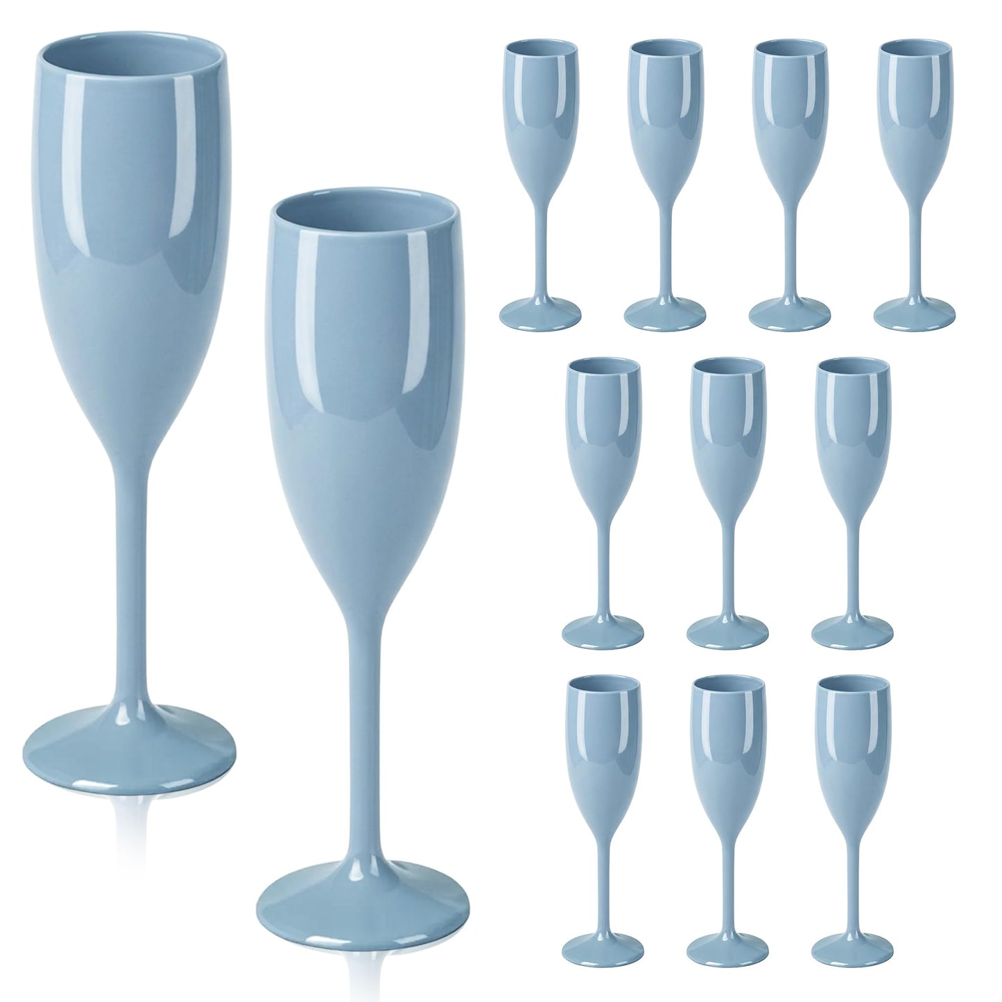 LEYIQU Plastic Champagne Flutes, Acrylic Glasses Goblets Cups Toasting Shatterproof Reusable Flute, for Wedding Party Dinner Mimosa Bar Anniversary Birthday (48, Hot Pink)