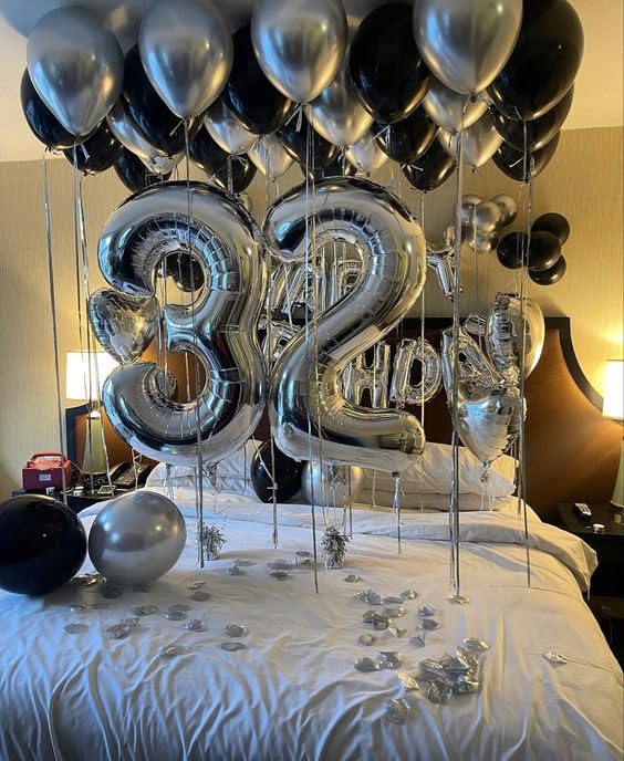 Silver 3 Balloon, Number Balloons 40 Inch, 3rd Birthday Decorations for Kids Girls Boys, Men Women Silver Party Supplies for Party Decorations, Number 3 Balloon