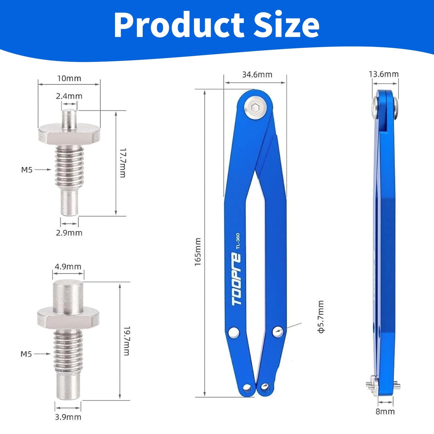 Slynxr Pin Spanner for Bike Crank Arm Caps - Universal Pin Spanner Wrench, Fits Shimano, Campagnolo, FSA Mountain & Road Bikes