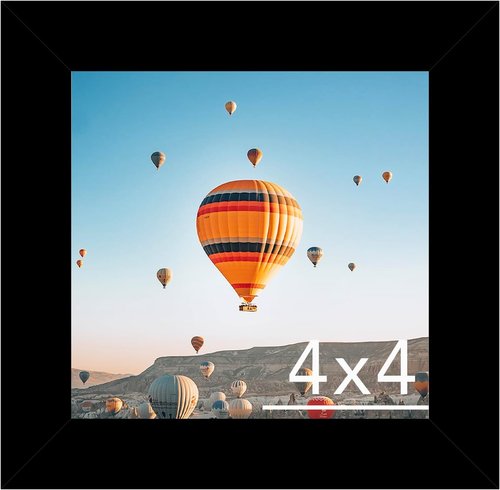 JCJMY 4x4 Picture Frame - Black Wall & Tabletop Display | Shatter-Resistant Plexiglass, Versatile Mounting Options