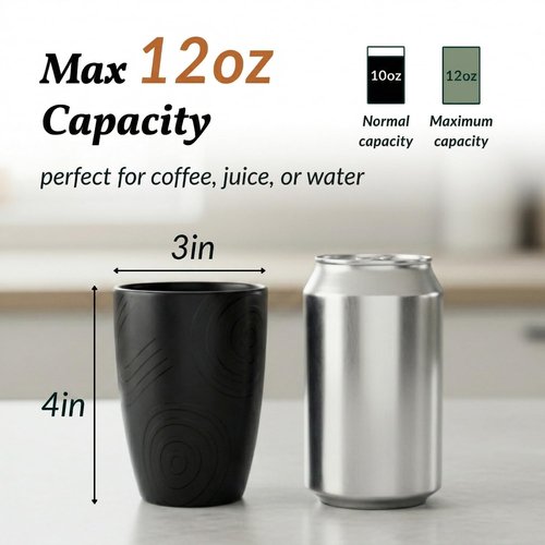 Homienly Glasses Drinking Set 12 OZ Wheat Straw cups- Reusable Drinking Vessel,Dishwasher Safe Cups for Kitchen-Grey Stone