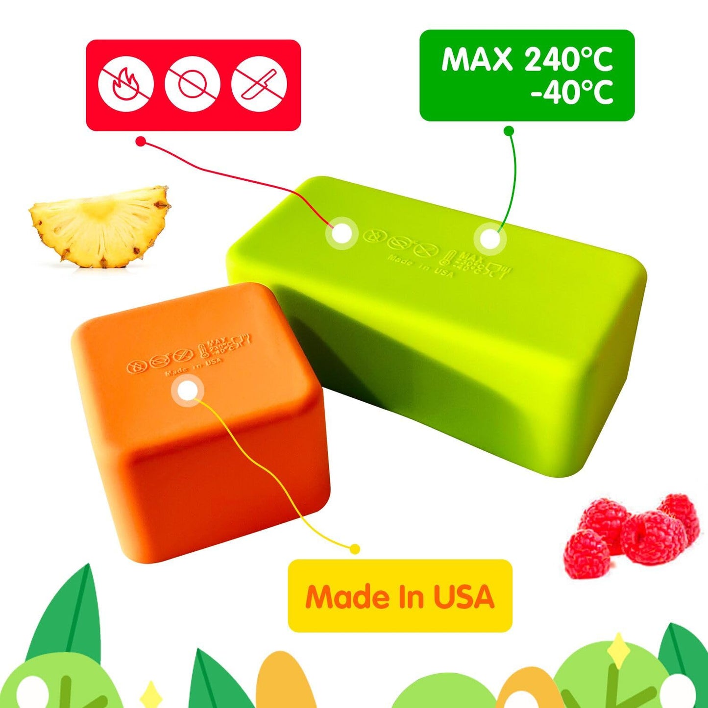IELEK Silicone Bento Lunch Box Dividers Reusable Bento Box Containers Bundle Accessories- Non-Toxic, BPA Free, Dishwasher Safe
