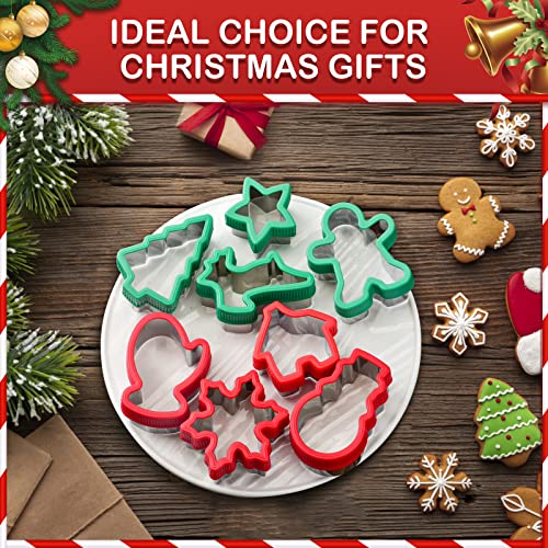 Toekt Christmas Cookie Cutter Set 8 Piece Holiday Baking Molds with Comfort Grip - Xmas Party Supplies