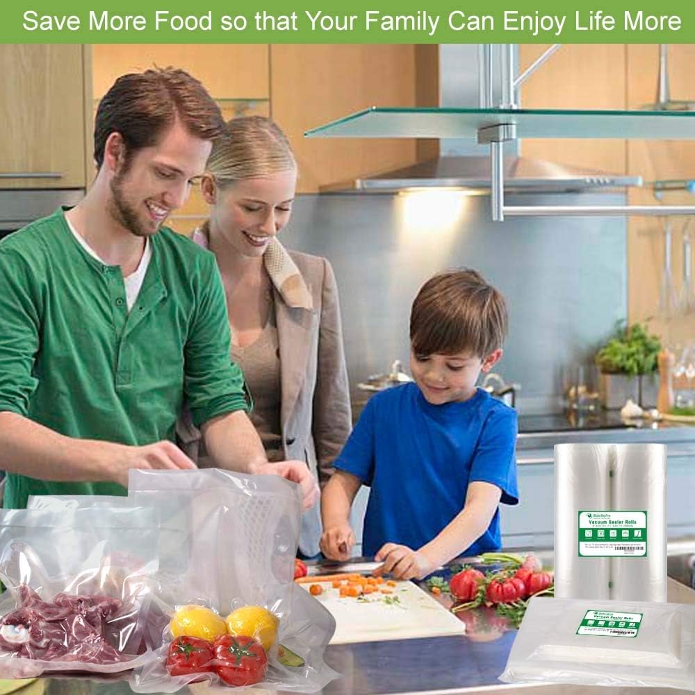 MakMeFre Vacuum Sealer Bags - 6 Pack, 8"x20' & 11"x20' Rolls, BPA Free, Puncture Resistant for Sous Vide Cooking