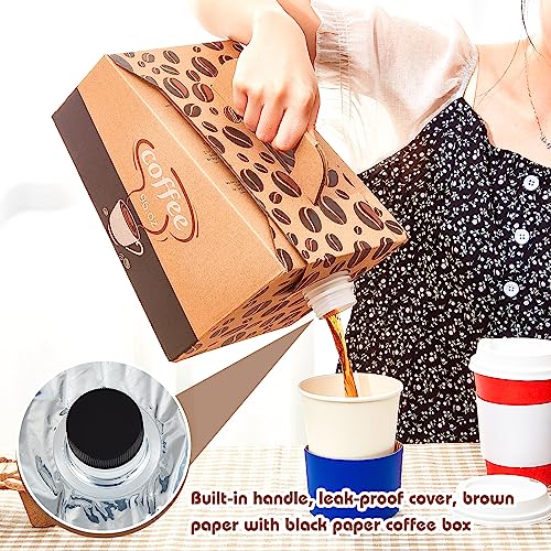 Dandat 30 Pack Coffee To Go Dispenser Box 96 oz with Handle & Leak-Proof Lid