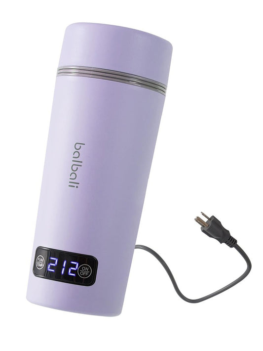 balbali Dual Voltage Travel Kettle 100-250V - 12oz Portable Water Boiler/Warmer/Heater for Boiling Water - 4 Preset Temperature Control Portable Tea Kettle Electric Travel - Purple