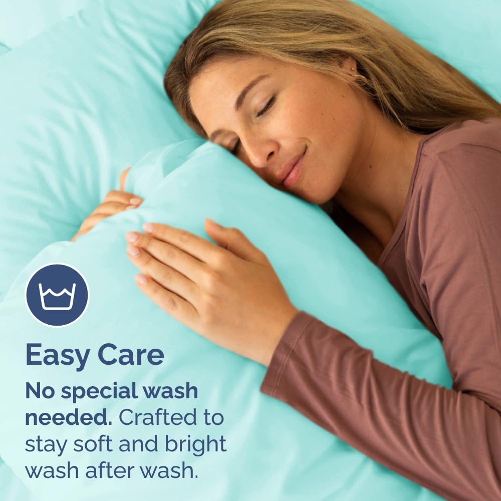 King Standard Pillow Cases | Soft Hotel Quality Covers - Cozy & Fade Resistant - Spa Blue - Set of 2