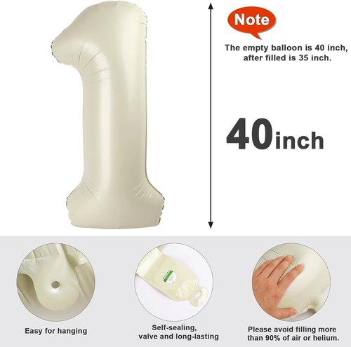 Big Foil 23 Number Balloon by [Brand Name] - 40 Inch Cream Birthday Decoration for Women | Perfect for 23rd Birthday, Weddings, and Graduations
