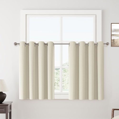 ChrisDowa Blackout Curtains - 100% Solid Birch | Thermal Insulated & Soundproof | 45" Long, 2 Panels
