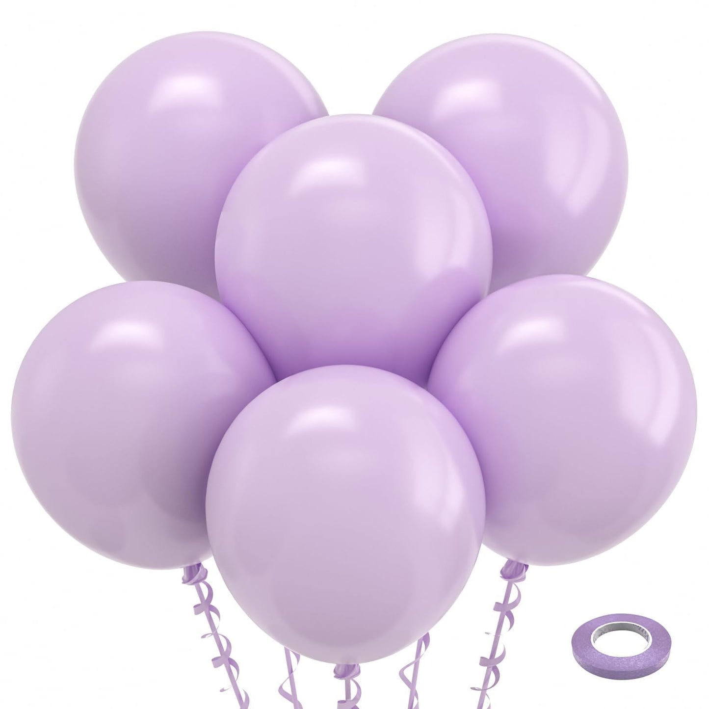Bezente Pastel Purple Latex Party Balloons - 30 Pack 18 inch Round Helium Pale Lavender Light Purple Lilac Balloons for Bridal Shower Gender Reveal Wedding Party Decorations