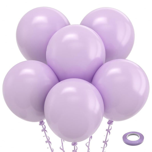 Bezente Pastel Purple Latex Party Balloons - 30 Pack 18 inch Round Helium Pale Lavender Light Purple Lilac Balloons for Bridal Shower Gender Reveal Wedding Party Decorations