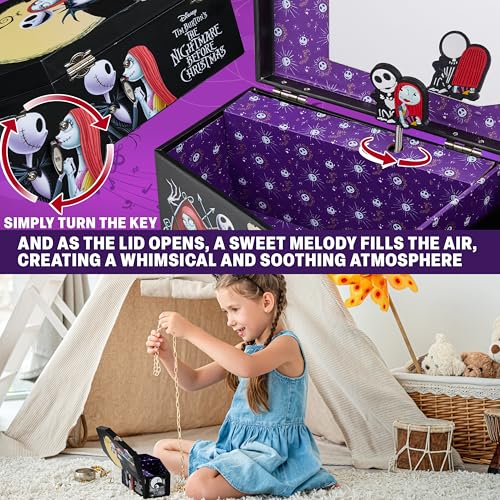 Get Trend Nightmare Before Christmas Musical Jewelry Box – Black Coffin, 9.8x5.9x3.9 in