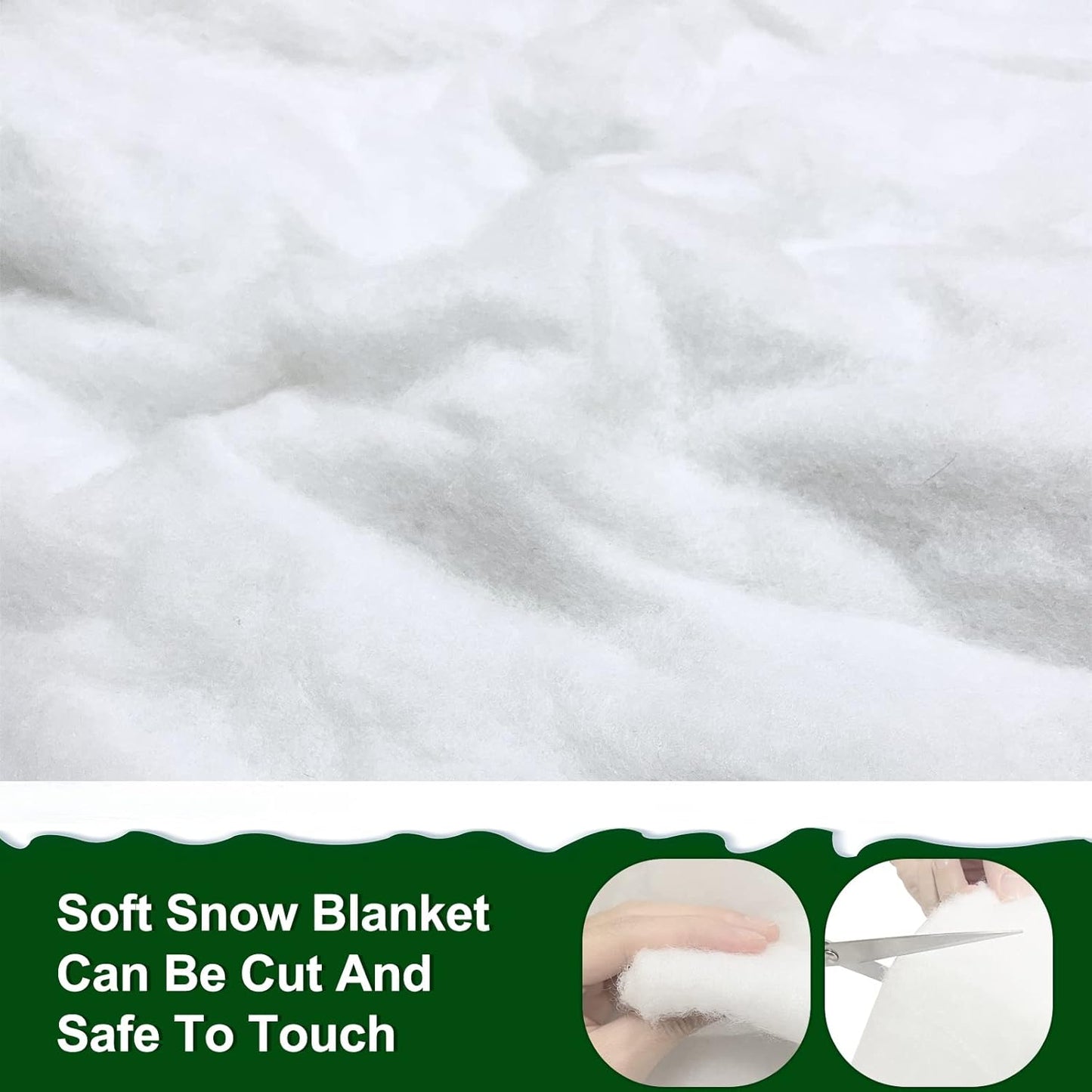 TURNMEON Christmas Snow Blanket Roll - 3 Pack, 10 Ft x 15 Inch Soft Artificial Snow for Holiday Decor