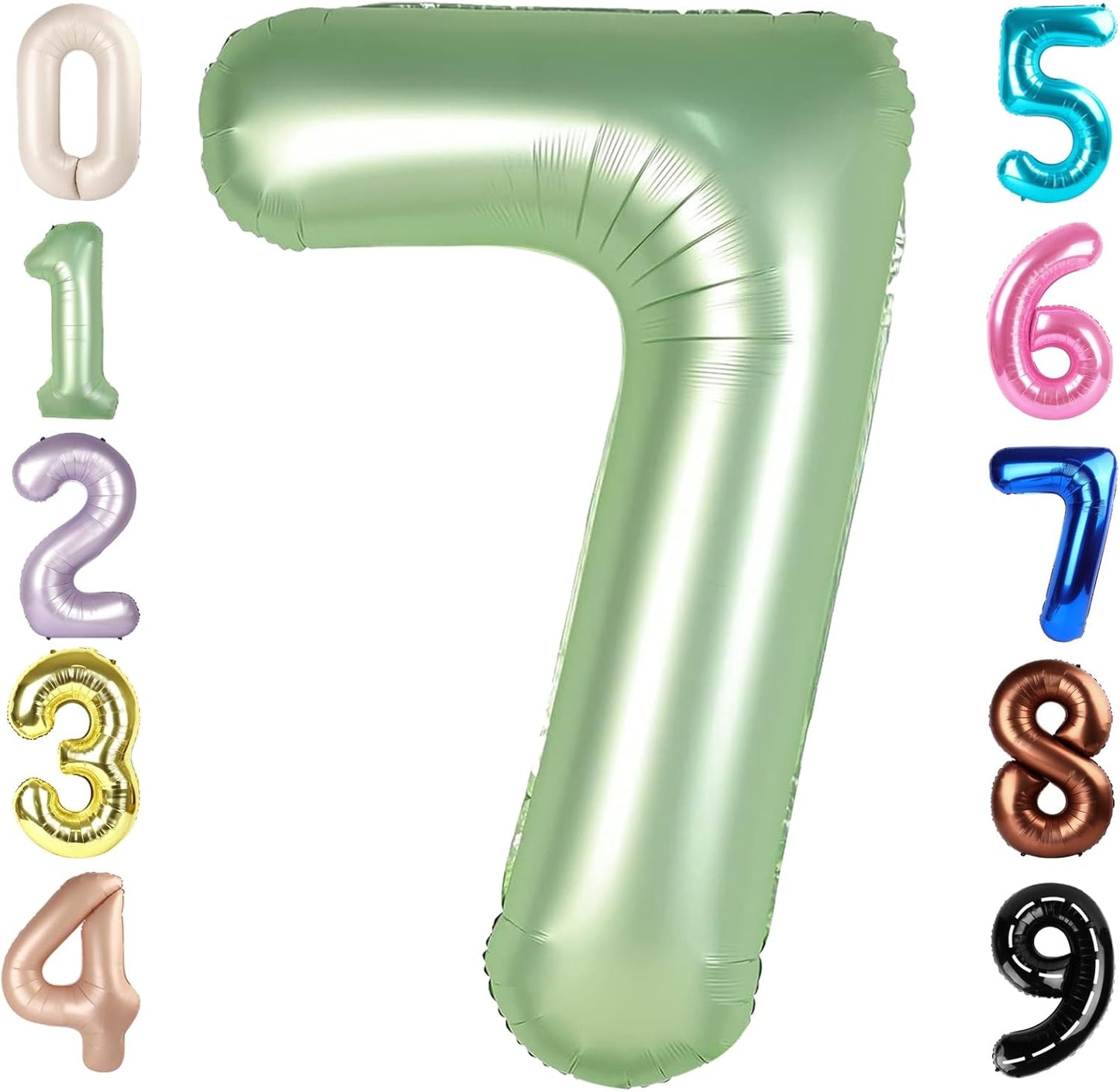 Olive Green 40-Inch Balloon Number 7 - Perfect Birthday Decorations for Engagements & Graduations