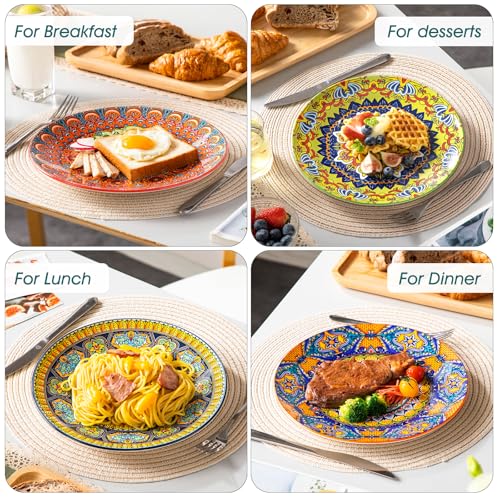 vancasso Colorful Dinner Plates Set of 6, 10.5 Inch Ceramic Kitchen