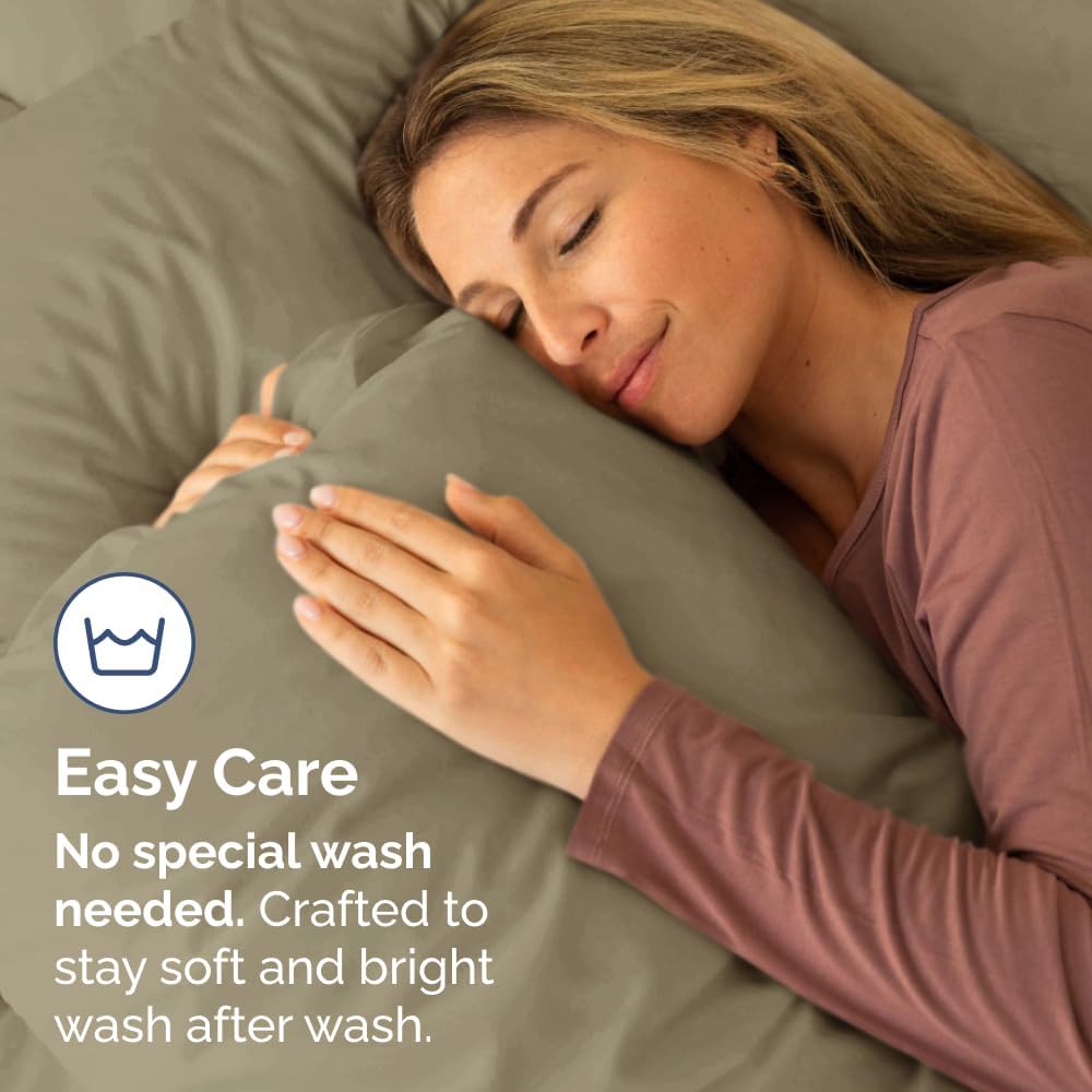 Queen Pillow Cases by [Brand Name] - Ultra Soft Hotel Quality Covers | Wrinkle-Free, Stain-Resistant - 4 Piece Set in Khaki