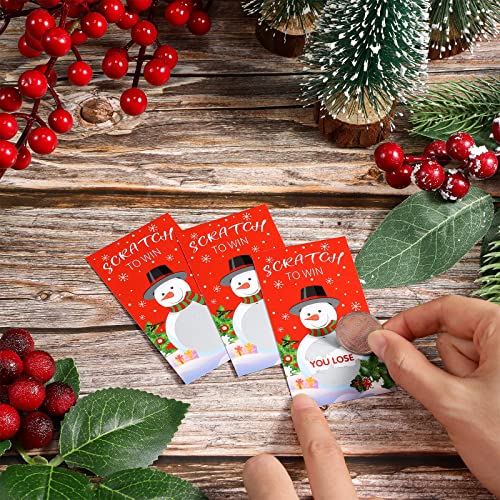Christmas Scratch Off Cards Set - Party Game Raffle Tickets with Santa & Holiday Designs
