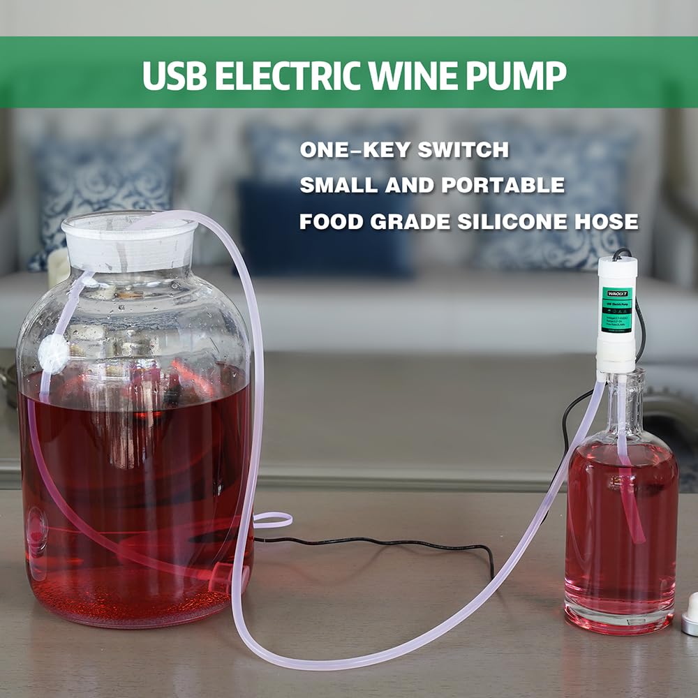 Portable USB Electric 5V Auto Siphon Self-Priming Pump for Home Brewing Wine/Beer/Kombucha, Water Transfer Pump with 6.5FT Food Grade Hose,2L/min,Low Noise
