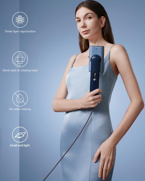 G9 Pro Handheld Steamer for Clothes - Lightweight & Compact Design, Dual Steam Modes, Global Voltage (Blue)