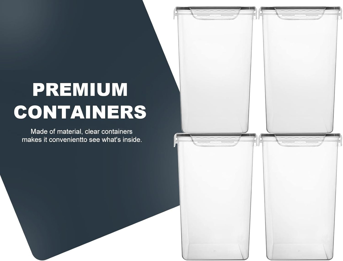 MCIRCO Extra Large 7qt Food Storage Containers - Airtight 4-Piece Set for Flour & Sugar | Includes Measuring Cups & Labels