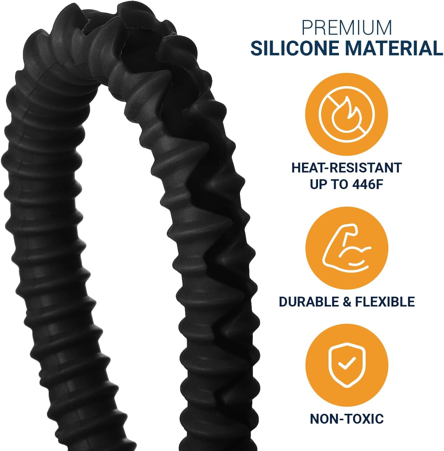 Linda’s Essentials Silicone Oven Rack Shields - Heat-Resistant Protectors | 22-Inch Black (2 Pack)