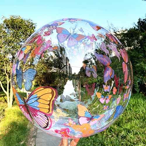 Bobo Balloons Butterfly Printed,Helium Style Transparent Bubble Clear Balloons,Gifts for Christmas,Wedding,Birthday Party Decorations (Butterfly, 24 inch 10 Packs)