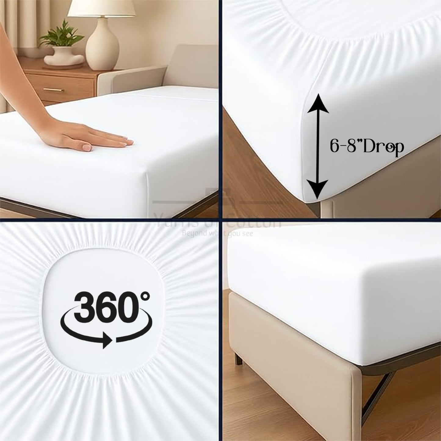 6 Pack Fitted Hospital Bed Sheets - Soft Microfiber Hospital Fitted Sheet - Hospital Bed Fitted Sheets (White, 36" x 80" x 8")