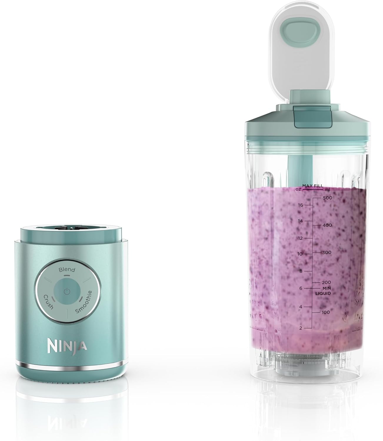 Ninja BC251MT Blast Max Cordless Blender - Smoothies & Ice Crushing, 22 oz. Sea Glass - Certified Refurbished