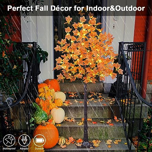 LIGHTSHARE 6ft Artificial Lighted Maple Tree with 120 Warm White LEDs - Indoor & Outdoor Fall Decor