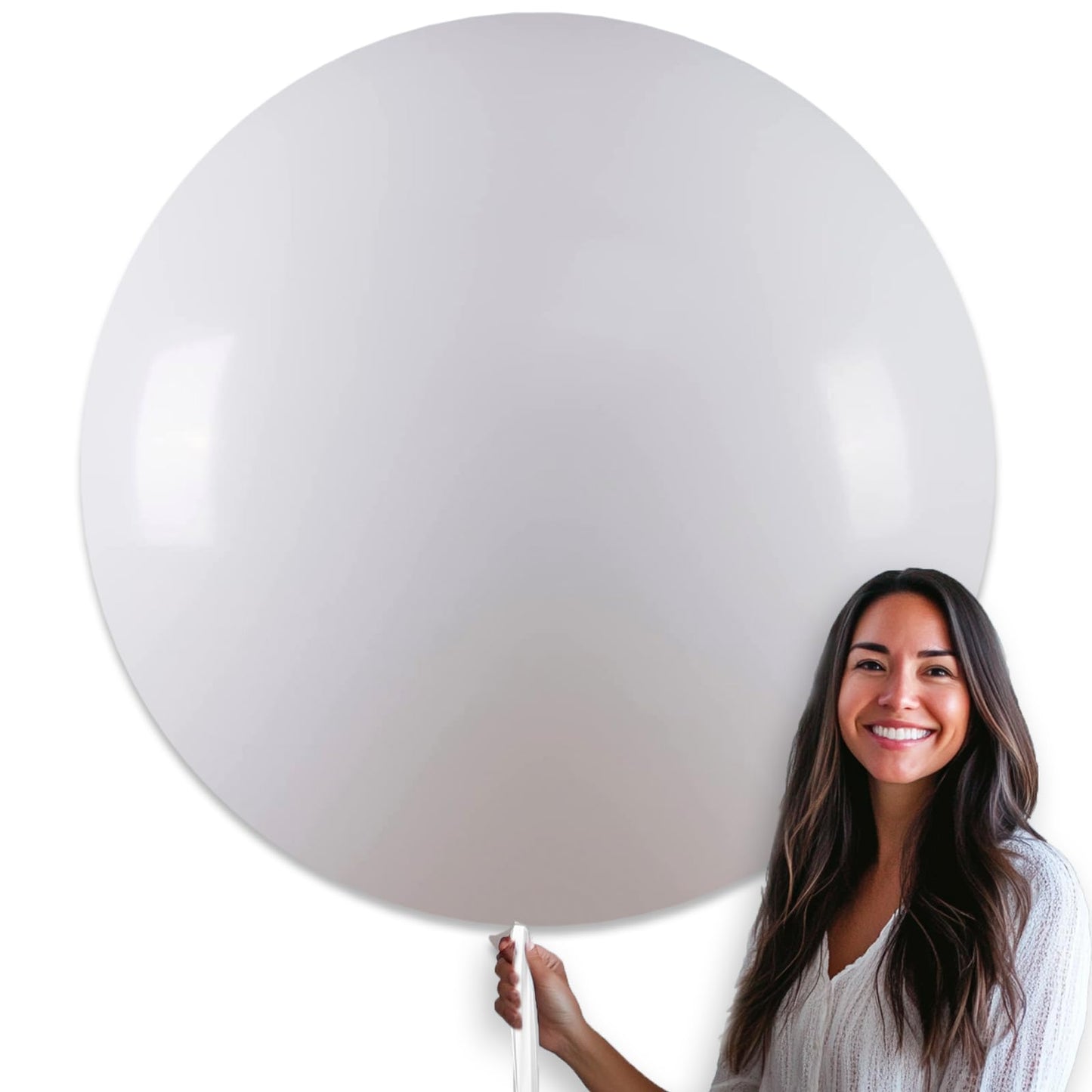 PartyWoo White Balloons 4pcs 36 Inch Extra Large Big Jumbo Giant Matte White Latex Helium Balloons for Wedding Bridal Graduation Engagement Baby Shower Birthday Tea Party Decorations White-Y13