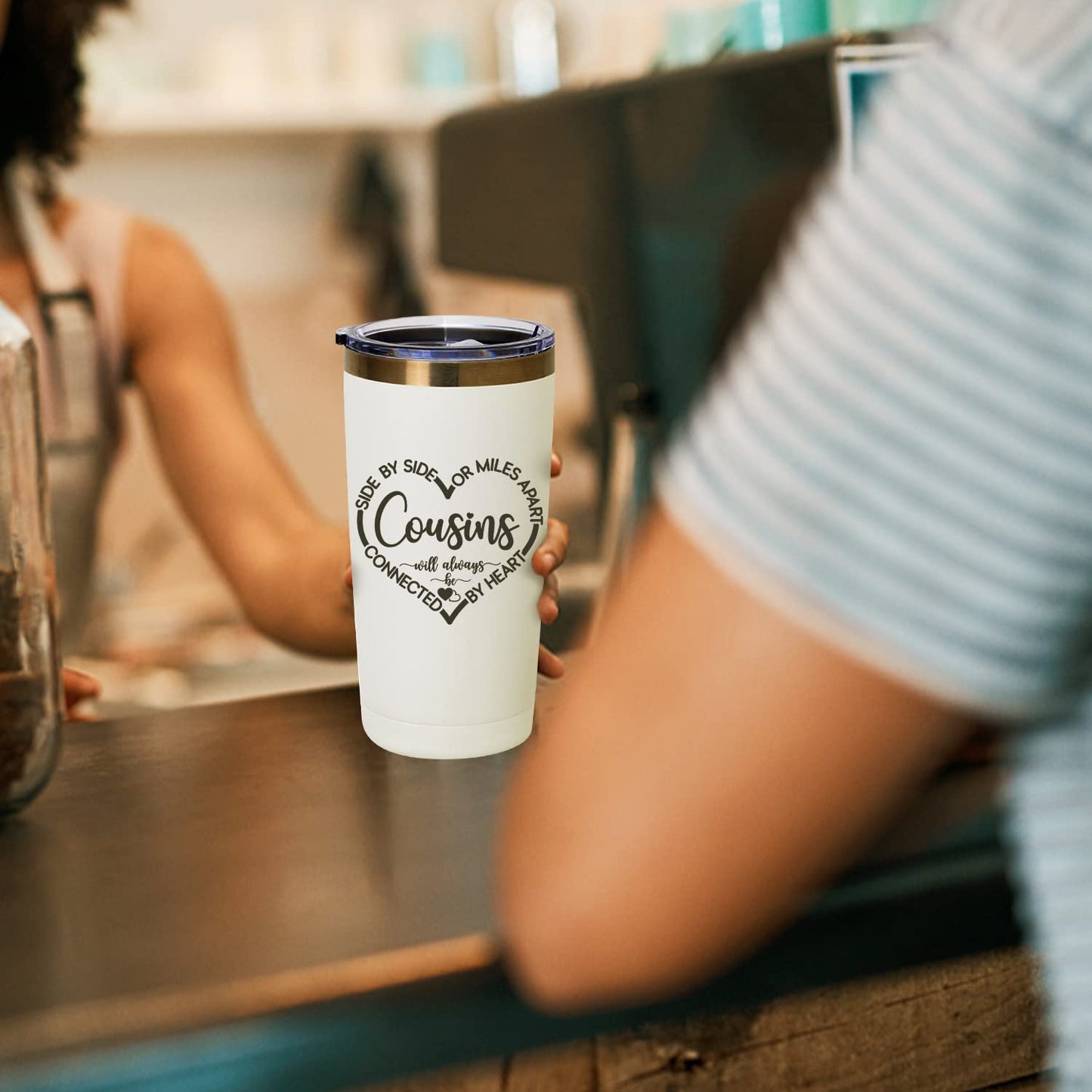 MFGNEH Cousin Gifts for Women Tumbler Mug,Birthday Gifts for Cousin Female,Cousins Christmas Gift for Women,Best Cousins Gift,20 oz Stainless Steel Insulated Travel Tumbler