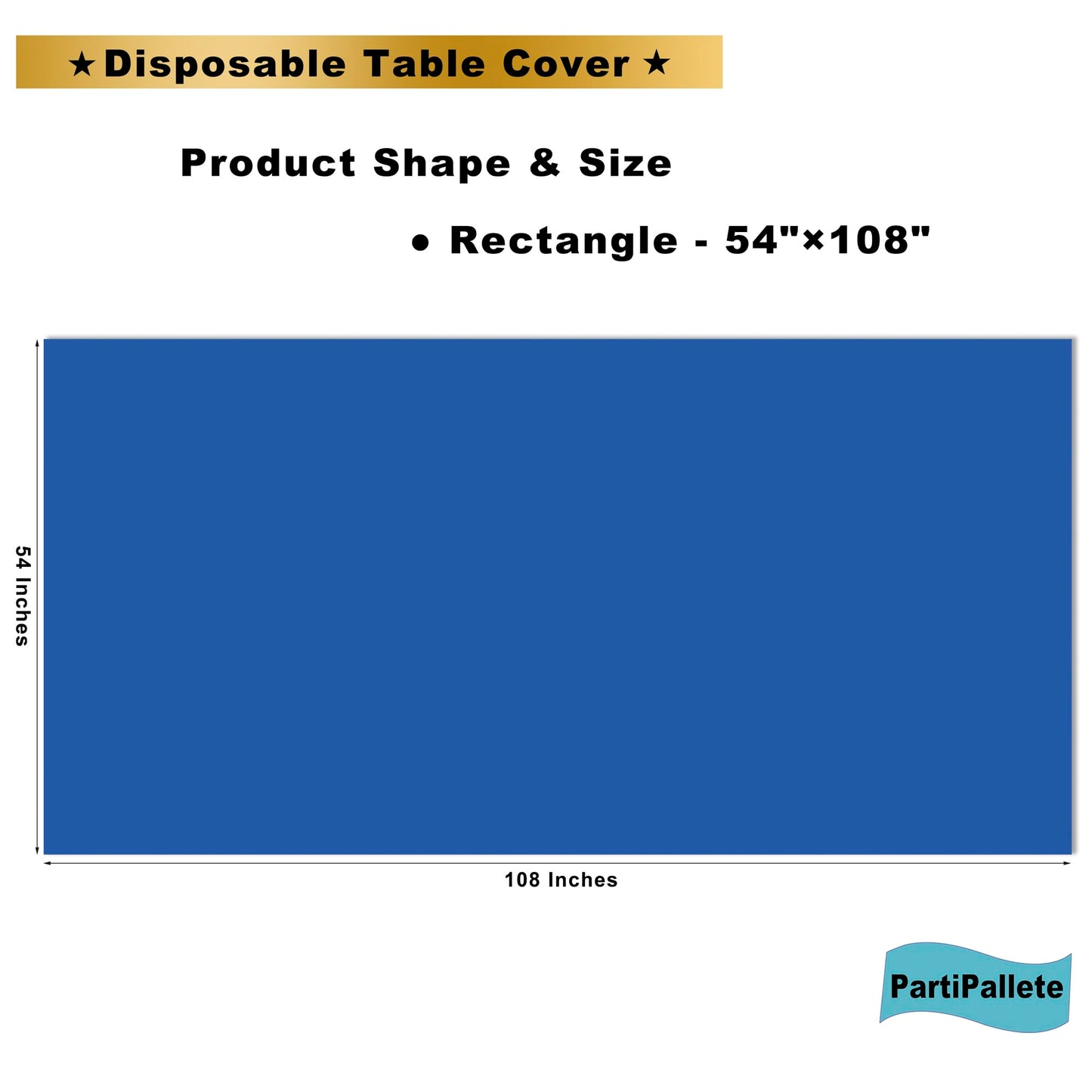 PartiPallete 3-Pack Premium Plastic Dark Royal Blue Tablecloth Disposable 54" x 108" Rectangle Table Cover PEVA Party Sapphire Ocean Blue Table Cloths for Parties Birthday Wedding Picnic Banquet