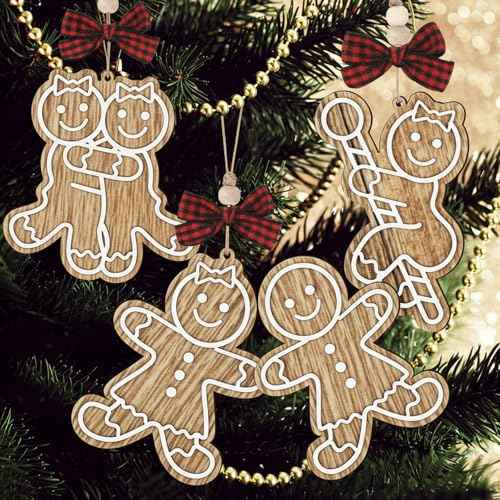 3 Pcs Funny Christmas Ornaments Adult 2025 Gingerbread Man Wooden Naughty Dirty Christmas Tree Ornaments Inappropriate Dirty Gingerbread Xmas Ornament Unique White Elephant Funny Exchange Gag Gift