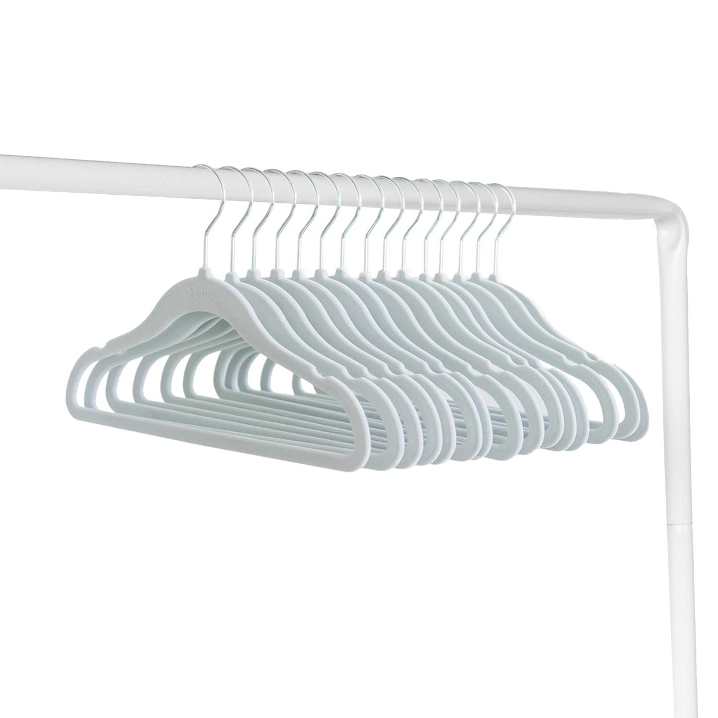 3 Sprouts Velvet Baby Hangers - Non-Slip Hangers for Infant and Toddler Clothes - Slim Space-Saving Design with Nordic Colors for Nursery - 30 Pack - Blue